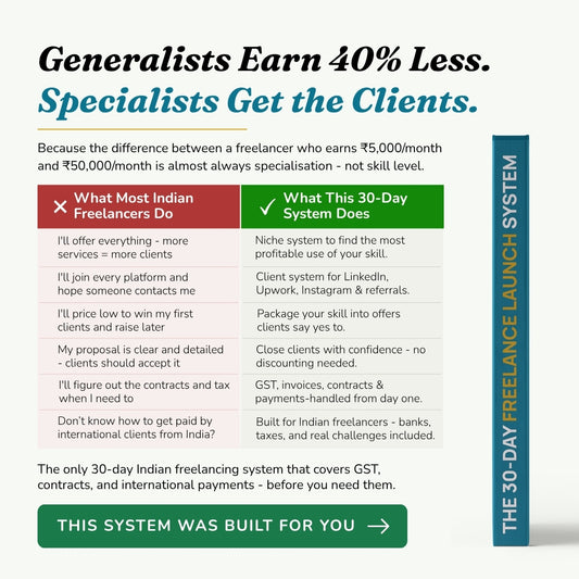 The 30-Day Freelance Launch System From Zero to First ₹10,000